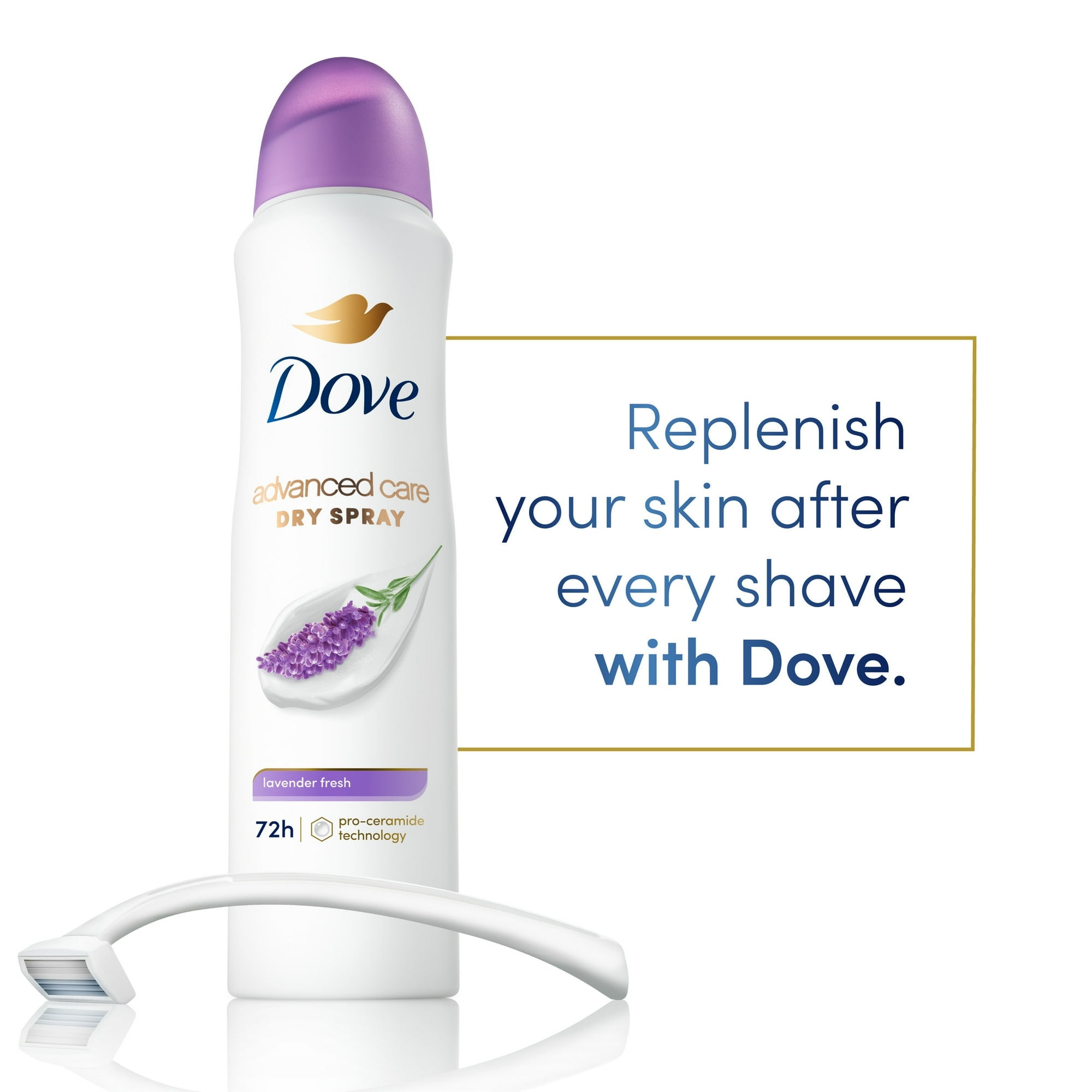 Dove Advanced Care Long Lasting Women's Antiperspirant Deodorant Dry Spray, Lavender Fresh, 3.8 oz - 4 Pack