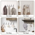 thumbnail image 6 of 5 Pack Towel Hooks, Stainless Steel Wall Hanger, Clutter-Free Hooks for Hanging Towels, Coats, Robes, Clothes, Hats & Bags, 22LB, Black, 6 of 6