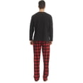 thumbnail image 5 of LNFINTDO Mens Pajama Sets Thermal Shirts & Fleece Plaid Pants Pjs Set Henley Long Sleeve Plaid Pajamas for Men, Black & Red Black Plaid, Large, 5 of 6