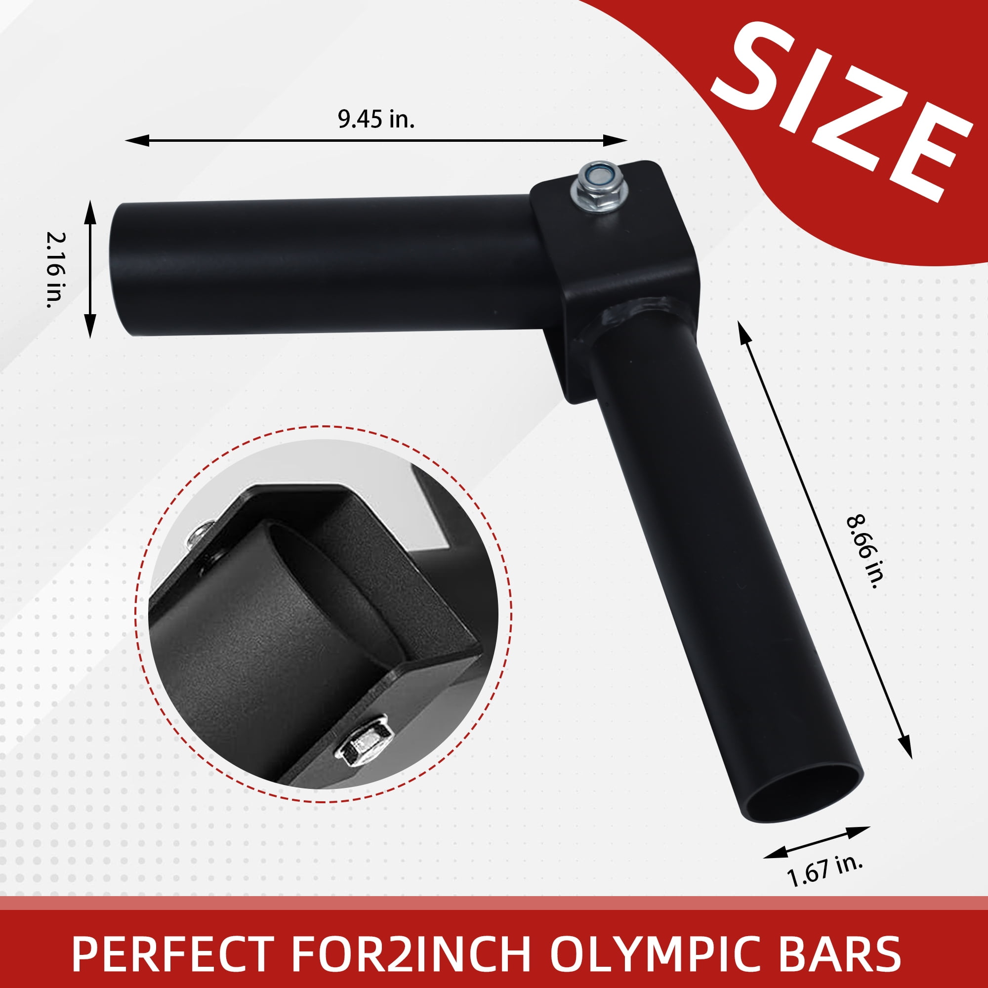 Signature Fitness T-Bar Row Platform for 2" or 2.5" Power Cages – Full 360° Swivel & Easy to Install – Fits 1” Standard and 2” Olympic Bars