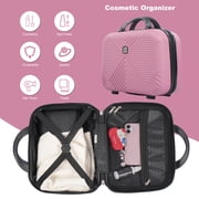 Tripcomp Luggage Sets 2 Piece Suitcase Set (14/20/)Hardside Suitcase with Spinner Wheels Lightweight Carry On Luggage(Pink)