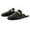 Black, variant on YDN Women Comfy Round Closed Toe Backless Flat Mules Metal Strap Slip On Slippers Casual Fashion Office Shoes Size 7 Black