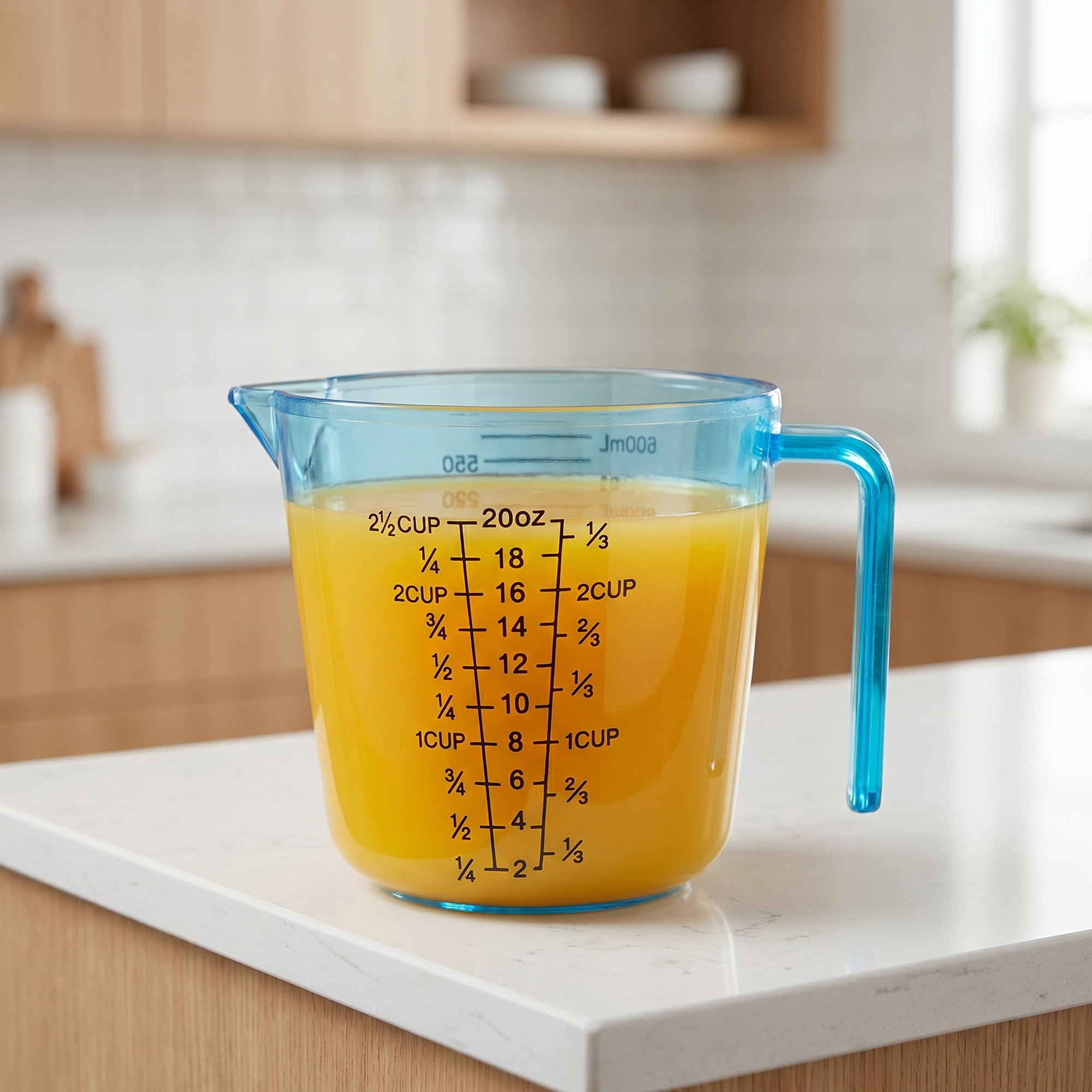 Unique Bargains PS Material Measuring Cup for Measuring Oil Water Milk Blue 600ml