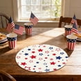thumbnail image 6 of OAVQHLG3B American Flag Vases Flowers 4th of July Round Placemats Set of 4, 14 Inch Patriotic Memorial Day Round Table Mats for Dining Decoration, 6 of 6