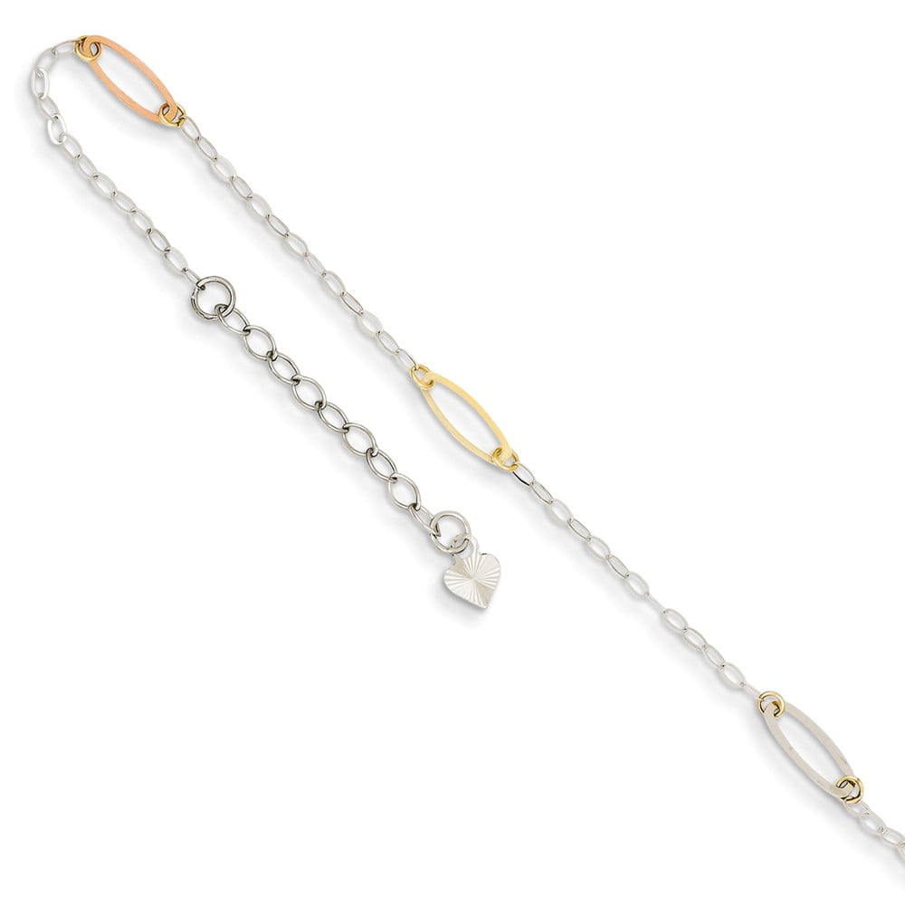 9 Inch 14k Yellow Gold Polished Arrow With 1 In Ext Anklet 9 Inch 14k Yellow Gold Polished Arrow With 1 In Ext Anklet