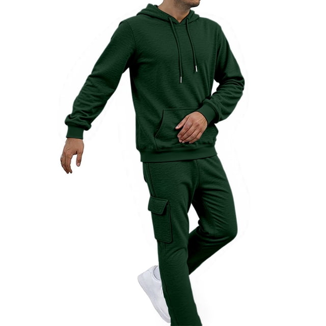 2026 Men's Casual Suit Set, Solid Color Comfortable, Relaxed Fit Daily Wear, Spring Autumn Winter Outdoor