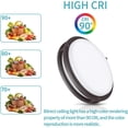thumbnail image 6 of Bilrect LED Flush Mount Ceiling Light Fixture Indoor 10 inch Dimmable Black 18W 3000K/4000K/5000K, 6 of 8