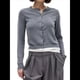 thumbnail image 2 of Cárdigan Corto para Mujer, Suéter de Punto de Larga con Botones para Vestidos y Jeans. Gris M, 2 of 10