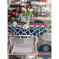 thumbnail image 4 of Outdoor Tablecloth with Umbrella Hole and Zipper, Navy Blue Coastal Round Table Cloth 54 Inch Waterproof Tablecloth, Nautical Ocean Sea Rudder Abstract Art Picnic Table Cover for Patio Camping, 4 of 7