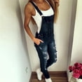 thumbnail image 3 of Pantalon Court en Denim pour Femmes, Mode, Été, Sans Manches, avec Bretelles, 3 of 8