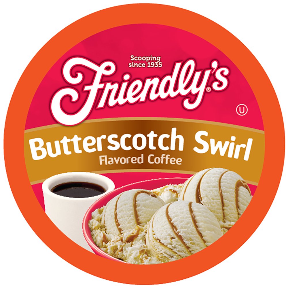 Friendly's Medium Roast Butterscotch FLAVORED Coffee Pods, Keurig KCup Brewer Compatible