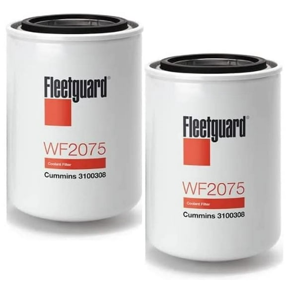 Genuine Fleetguard - Cummins Filtration WF2075 Fleetguard Water Spin-On (Lot de 2), Remplace Baldwin BW5075, Donaldson P552075, Luber Finer LFW4075, Wix 24075