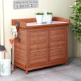 thumbnail image 2 of DIANJIE Outdoor 39" Potting Bench Table Rustic Wood Workstation Storage Cabinet Garden Shed with 2-Tier Shees and Side Hook, 2 of 26