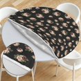thumbnail image 6 of Pioneer Flower Floral Print Pattern Round Fitted Tablecloth with Elastic Edge, Waterproof Dining Table Cover for Indoor Outdoor Camping and Daily Use, 6 of 6
