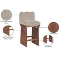 thumbnail image 3 of Meridian Furniture Shaw Beige Chenille Fabric Upholstered Counter Stool, 3 of 10