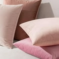 thumbnail image 2 of Velvet Throw Pillow Covers 18x18 Inch, Pack of 2, Pink Solid Decorative Square Pillow Cases, Soft Cushion Covers for Sofa, Bedroom, Chair, Car, Home Decor, 2 of 6