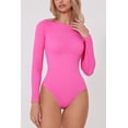 thumbnail image 2 of Body à Manches Longues Sans Couture pour Femmes Col Rond T-Shirt Basique Extensible, 2 of 6