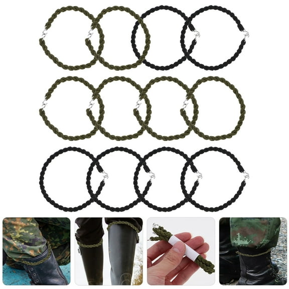 Beaupretty 12Pcs Multi Function Camping Elastic Trouser Leg Straps Lightweight and Portable