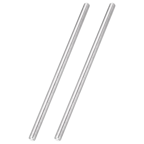 Uxcell 2Pcs Fully Threaded Rod, M10 x 1.25mm Pitch 304 Stainless Steel Right Hand Fine Threads Studs, 250mm/10" Long Threaded Screw Rods Fasteners for Anchors Bolts Hangers Clamps U Bolts