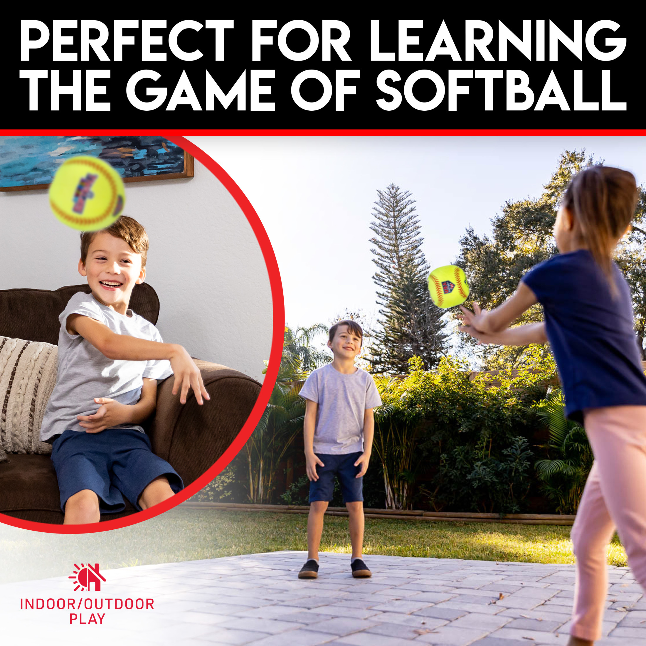 Franklin Sports Kids Soft Plush Softball - USASB MyFirst Stuffed Softball Plush for Kids - Fun Room Decoration - 4"