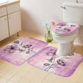 thumbnail image 2 of Pink Floral Bath Mat 3 Piece Bathroom Rug Set, Vintage Botanical Gradient Pastel Painting Non Slip Bath Rug Contour Mat and Toilet Lid Cover, Absorbent Shower Mats Soft Bath Rugs and Mats Sets, 2 of 8