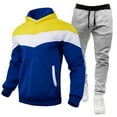 thumbnail image 2 of VBTAPA Mens Sweatsuits 2 Piece Sets Fleece Tracksuit Jogging Suits Sets Color Block Hoodie and Sweatpants Matching Set Fall Winter Casual Athletic Outfits Yellow M, 2 of 7
