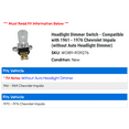 thumbnail image 2 of Headlight Dimmer Switch - Compatible with 1961 - 1976 Chevy Impala (without Auto Headlight Dimmer) 1962 1963 1964 1965 1966 1967 1968 1969 1970 1971 1972 1973 1974 1975, 2 of 2