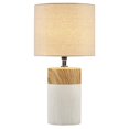 thumbnail image 1 of Lampe de Table Ronde en Céramique et Lin Design 510 en Blanc/marron, 1 of 9