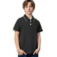 thumbnail image 4 of Toddler Boys Polo Shirt Black School Uniform Shirts Button Up Shirt Boys Kids Short Sleeve Shirts Boys Shirts Size 3-4 Years, 4 of 4