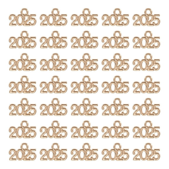 Year Charm 2025 Pattern Zinc alloy Tassel Graduation Worn Golden 60 Pcs