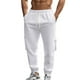 thumbnail image 4 of Pantalones largos para hombre, casuales, de moda, de color sólido, con cordón, cintura elástica y bolsillos., 4 of 9