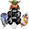 thumbnail image 2 of Globos de aluminio con forma de Yoda de dibujos animados, robot, suministros para fiestas de cumpleaños, regalos para niñas y niños, decoración de habitaciones, globos de Star Wars, 2 of 5