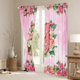 thumbnail image 3 of Homewish Romantic Anniversary Rose Black Out Curtains, Pink Initial J Letter Curtains Pack of 2 (42x63 Each), Teens Kids Girls Women Bedroom Curtains, Curtains Blackout Decor, 3 of 6