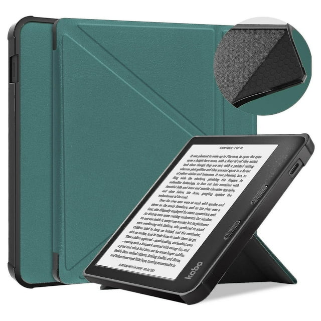 Étui Compatible avec Kobo Libra 2 - Style Livre, Housse Folio en Cuir Pu pour Liseuse ( Couleur : Vert )