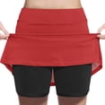 thumbnail image 1 of ZACPNCV Jupes-Culottes pour Filles Contrôle du Ventre Jupes-Shorts Décontractées Taille Haute Athlétiques Rouges 5-6 Ans, 1 of 7