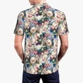 thumbnail image 4 of Balery Rose Flowers Printed Men’s Short Sleeve Polo Shirt, Midweight Men's Shirt,Golf Polo shirts -Medium, 4 of 9