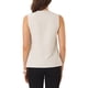 thumbnail image 3 of INSPIRAR CHIC Blusas de Oficina sin Mangas con Pliegues en el Frente y Cuello en V para Mujeres M Beige, 3 of 6
