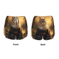thumbnail image 5 of Lsque Lakeside Flower Field Cat Printed Women's Running Shorts with Liner Pockets,Elastic Quick Dry Workout Athletic Gym Yoga Shorts,Womens High Waist Shorts-Medium, 5 of 9