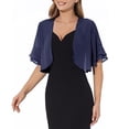 thumbnail image 5 of BSDJILFG Chiffon Cardigan for Women Cropped Shrugs Summer Lightweight Short Sleeve Open Front Ruffle Layered Shoulder Cover for Dress, 5 of 7