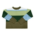thumbnail image 4 of zaveiop Womens Color Block Cropped Sweaters 2025 Winter Trendy Casual Oversized Y2k Going out Striped Pullover Tops (Light Green, M), 4 of 5