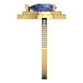 thumbnail image 3 of 2.48 ctw with Simulated Diamond Halo Accents Anniversary Ring for Women | Pear Cut Simulated Tanzanite | Hyperallergenic Solid 14K Yellow Gold, 3 of 5