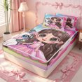 thumbnail image 2 of Erosebridal Cute Cartoon Princess Zipper Twin Comforter Sets with Fitted Sheet and 2 Pillowcases,Sparkle Rainbow Unicorn Zipper Bedding Set,Pink Blue White,4-Piece,Reversible, 2 of 6