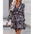 thumbnail image 1 of Robe Florale à Volants Bleus pour Femmes avec Dos Ouvert, 1 of 6
