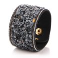 thumbnail image 1 of Sonducket Pulseras anchas de cuero estilo Punk para mujer, brazalete de grava de cristal Natural Ropa, zapatos y accesorios Miscelánea Negro, 1 of 6