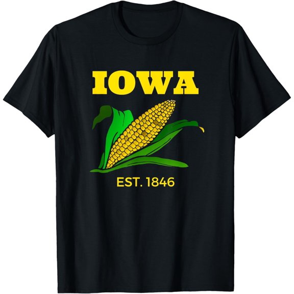 Iowa Corn Farming T-ShirtMen and women, Black T-shirt, size: Extra large