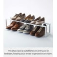 thumbnail image 3 of Yamazaki Home Expandable Shoe Rack - Two Sizes, White, Steel, Single, Holds 4 to 8 shoes, Expandable, 3 of 8