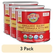 (3 pack) Earth's Best Organic Dairy Powder Baby Formula with Iron DHA & ARA, 21 oz Canister