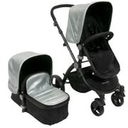 Angle View: Babyroues Letour lux II Classique - classico silver canopy and cootcover/black frame