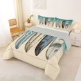 thumbnail image 2 of Castle Fairy Shabby Vintage Surfboard Queen Comforter Set 3 Pieces,Palm Hibiscus Wooden Board Comforter Sets Queen,Cream Teal,Grey Reversible,1 Comforter and 2 Pillowcases, 2 of 6