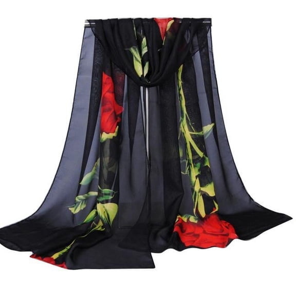 JFGHDG Scarf for Women Ladies Scarf Thin Fall Winter Neck Scarves Elegant Summer Long Shawl Bandana Summer Travel Scarf Silk Like Scarves for Women Wedding Stole Scarfs for WomenBlack One Size